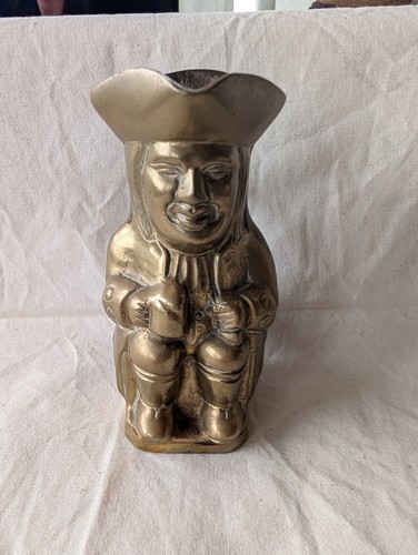 Vintage solid brass toby jug - toby,