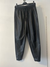 Marks and Spencer Faux Leather Trousers 12L Elastic Hem/ Waist/ Immaculate 