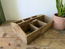 Vintage Garden Wooden Sectional Trug Flower Basket Carry Tool Storage Craft Old 