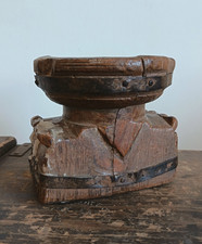 Antique Carved Wooden Candle