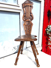 ANTIQUE VINTAGE WELSH CARVED SPINNING CHAIR