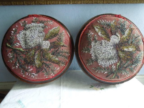 Pair victorian beadwork and - of,