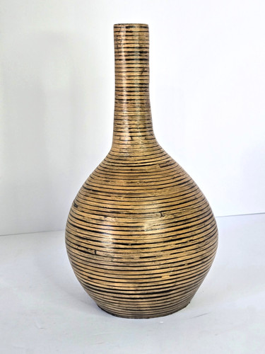 Bamboo wrapped vase narrow - bamboo,