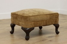 Georgian Vintage Footstool Carved Mahogany Legs #55380