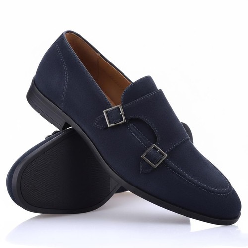 Men handmade blue suede - handmade,