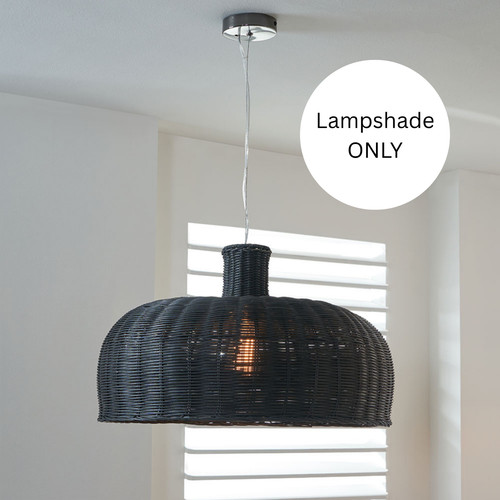 Black pendant shade - pendant, rattan