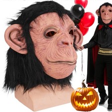 Monkey Mask for Adult,Halloween Animal Latex Mask for Cosplay Costume Party Prop