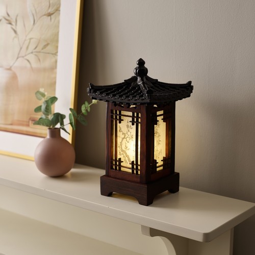 Korean wood table lamp - korean,