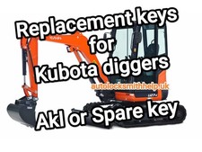 Kubota diggers.  All Key Lost or Spar key