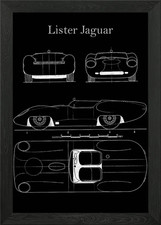 Lister Jaguar Blueprint Framed