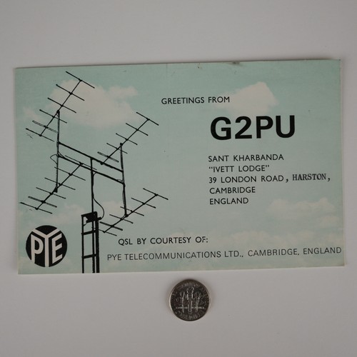 1974 qsl card g2pu sant - 1974,