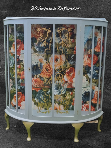 Antique bow fronted china - antique,