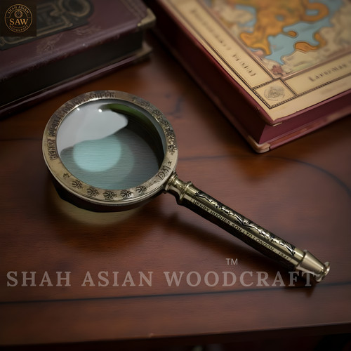 Antique heavy brass magnifying - brass,