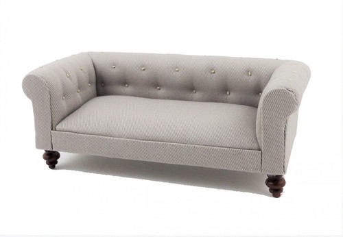 Dolls house grey chesterfield - house,