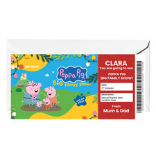 Peppa Pig Big Family Show Personalised Gift Ticket Musical Show Christmas