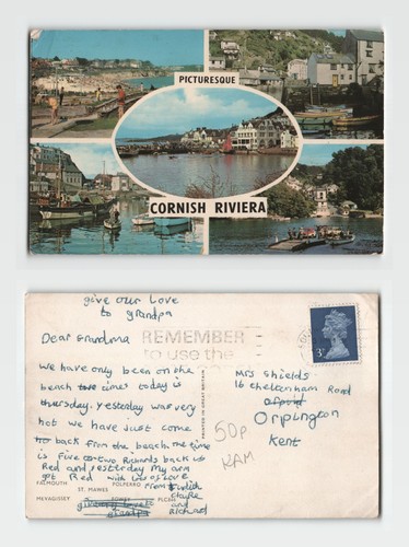 Postcard cornish riviera - cornish,