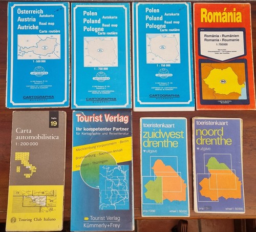 Old european road maps - x,
