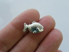 BULK 50 Fish spacer beads antique silver tone FF189 - SALE 50% OFF