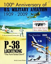 Lockheed P-38 LIGHTNING vs Me-262 Schwalbe WWII Aircraft Stamp Sheet/2009 Gambia