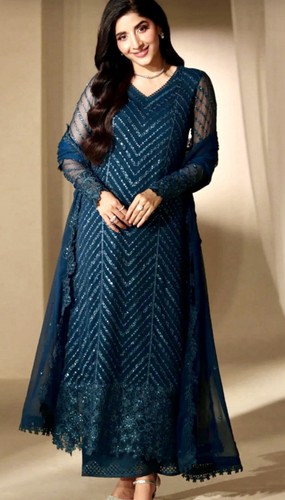 Teal sequined designer - teal, azure