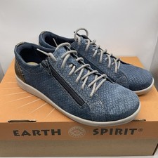 Earth Spirit Lockhart Navy Blue Lace Zip Up Suede Leather Shoes - Size 4