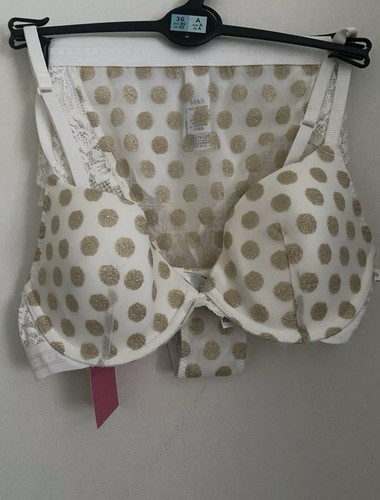 Gold polka dot - bra, 36a