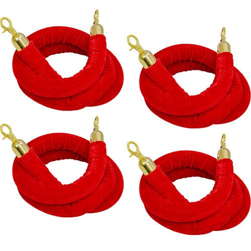 Red velvet barrier rope - 4, pack