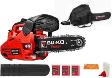 BU-KO 26cc Petrol Chainsaw Lightweight 3.5kg with 10" Bar 3 Chains & Cover Bag