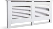 Radiator Cover, Cabinet MDF Horizontal Modern White Decorative for Living Room