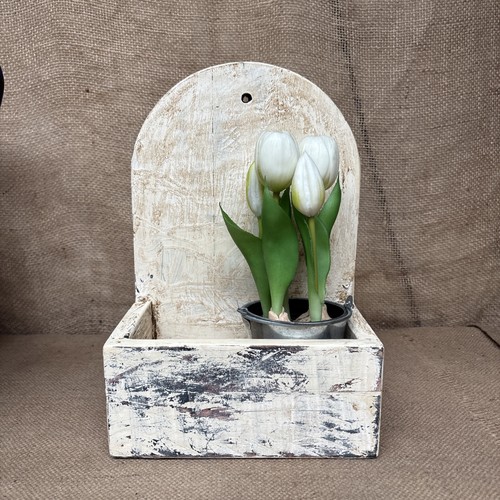 Rustic wall box worn - rustic, painted
