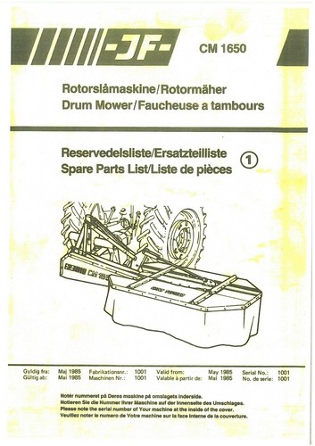 Drum mower cm1650 - jf, parts