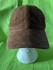 Ralph Lauren  Peaked Cap  Goat Leather Brown Suede  Unworn One Size  NWT