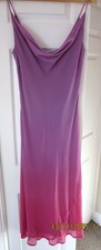 Monsoon Pure Silk Occasion Dress UK Size 12 EU 40 Pink Bias Cut Slip Strappy
