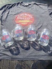 Jeremiah Weed 4x New Jam Jar Glasses & XL T-Shirt (used in VG condition)
