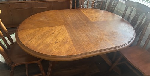 Oval wooden dining table 6 - oval,