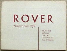 ROVER GAS TURBINE HISTORY Car Publicity Brochure 1878 to 1964 #632