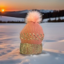 Y2K Bling Beanie Pink