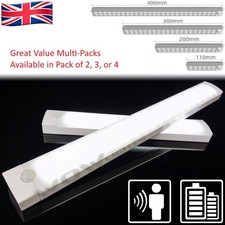 LED Motion Sensor USB Rechargeable Wireless PIR Strip Light Cabinet Closet Lamp