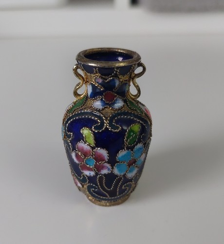 Miniature cloisonné vase dark - miniature,