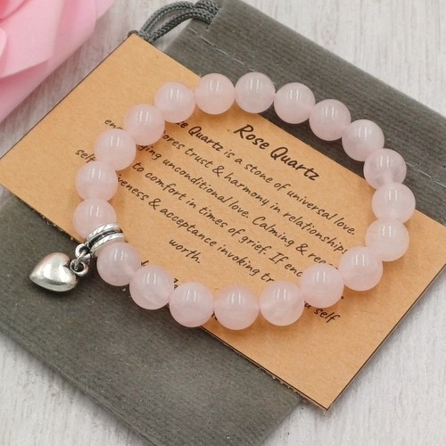 Rose quartz bracelet - rose,