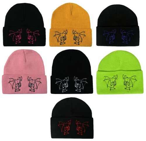 Bats beanie hat embroidered - bats,