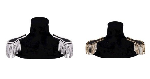 Black gold silver epaulettes - gold,