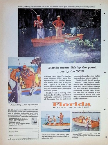 Original 1958 florida deep - ad:,