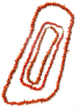 Three Different Sized Vintage Natural Red Coral Necklaces (StM)