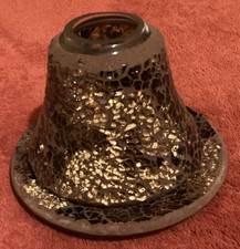 Yankee Candle Crushed Crackle Mosaic Glass Small Plate & Shade Topper