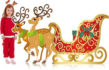 5 Ft Cardboard Santa Sleigh