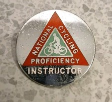 Vintage National Cycling Proficiency INSTRUCTOR Enamel Pin Badge