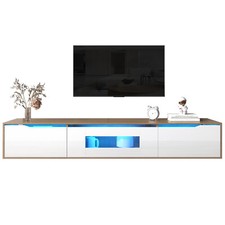 180cm TV Stand Cabinet Unit High Gloss Front MDF Entertainment LED Lights Modern