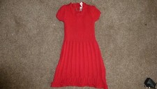 DESIGNER STRAWBERRY FAIRE 4-5 YEARS RED CHUNKY KNITTED DRESS CHRISTMAS RED 