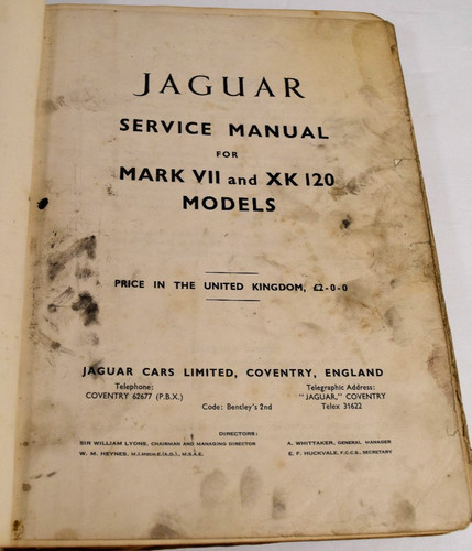 1950 jaguar service - service, manual